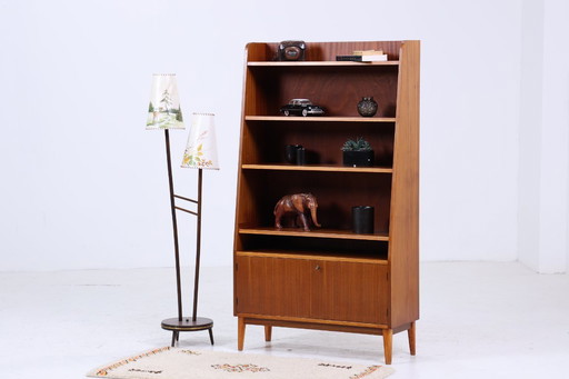 Vintage bookcase 60s | Mid - Century shelf cabinet retro wood storage #05-52