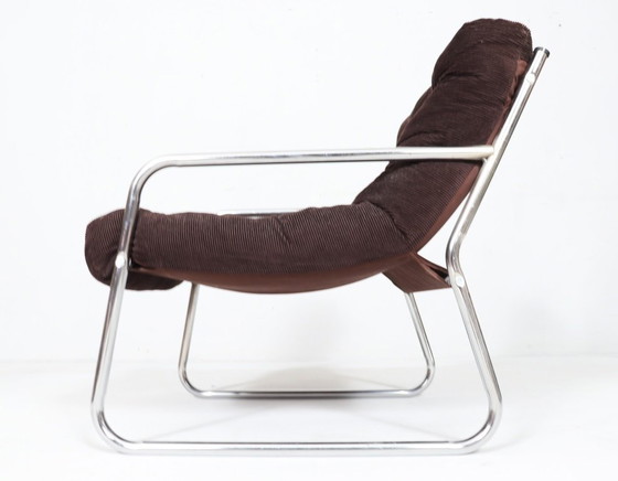 Image 1 of Set van 2 Space Age cantilever fauteuils/stoelen van Gillis Lundgren, jaren 70