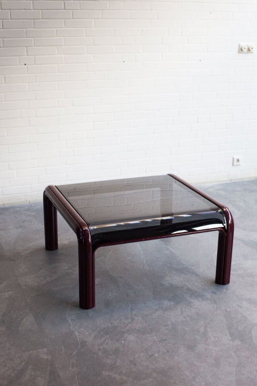 Orsay coffee table in burgundy by Gae Aulenti, Italy, 1970s