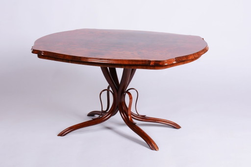 Tavolino da caffè Biedermeier restaurato, Faggio, Noce, Lucidatura ravvivata, Ceco, anni 1880