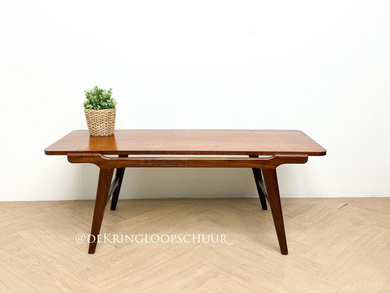 Image 1 of Tavolino da caffè vintage di metà secolo con piano in formica reversibile, impiallacciatura in teak