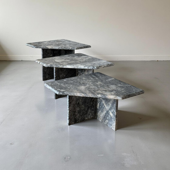 Image 1 of Vintage marble nesting tables, Italy 1970