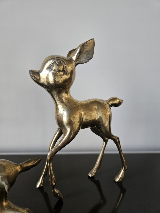 Image 1 of Brass Bambi set of 3