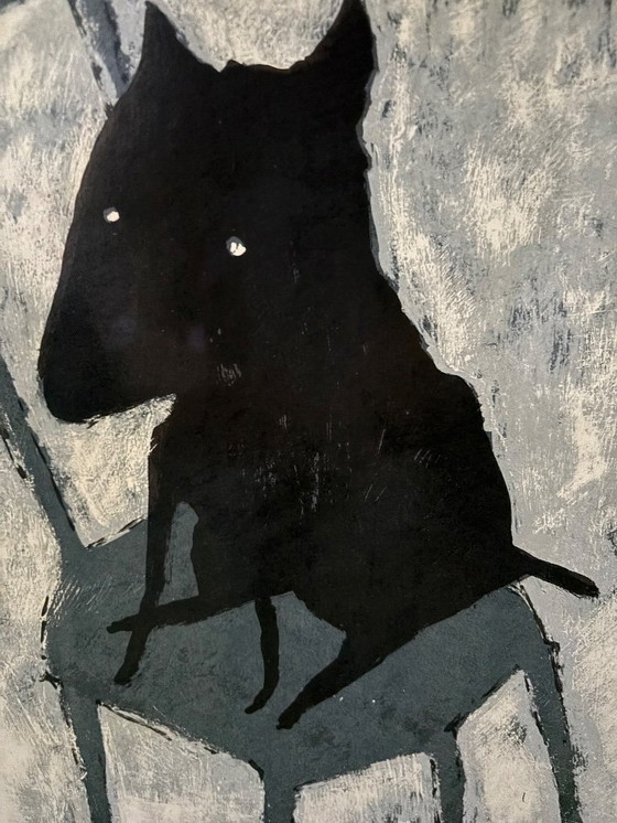 Image 1 of Sérigraphie Peter Bastiaanssen Chien sur chaise 2