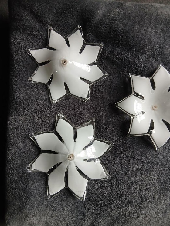 Image 1 of 7 fleurs anciennes en verre pour lustre applique murano 