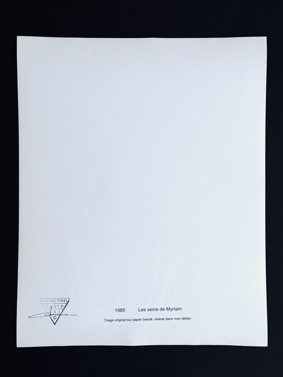 Image 1 of Michel Pinel ( 1949 ) Grande photographie 50cm x 40cm / les seins de Myriam / 1985