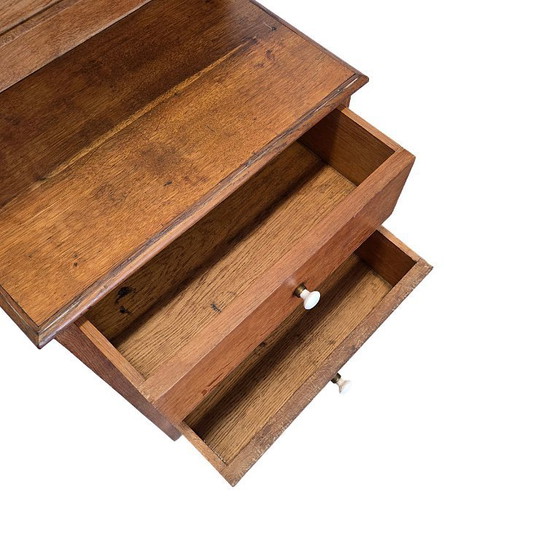 Image 1 of Antique narrow oak chest of drawers, from the early 20th century