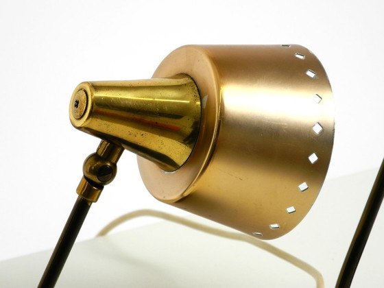 Image 1 of Twee prachtige zeldzame Mid Century Modern messing tafellampen