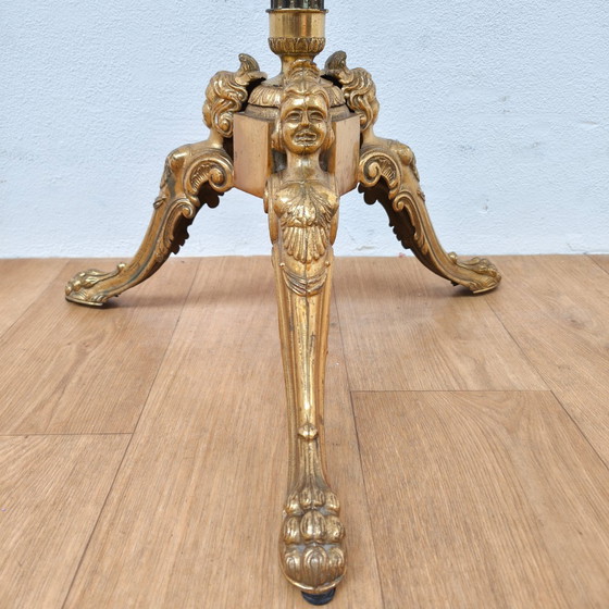 Image 1 of Brass gold rococo standing coat rack Hollywood Regency hall tree