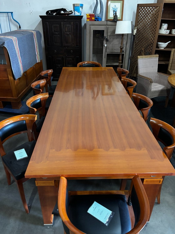 Giorgetti Mensa Magna Dining Set with 10 Chairs – Leather, Wood (photo 3 of 6)