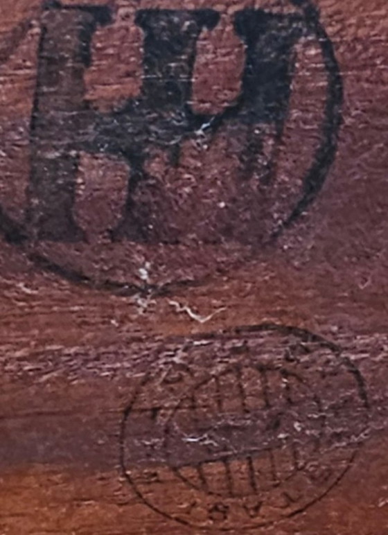 Image 1 of Set van 2 Koloniale Rotan Armstoelen – Hand gevlochten – Massief Houten Frame (Beuken/Mahonie)