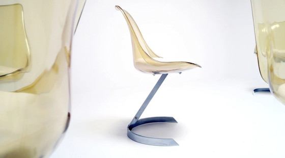 Image 1 of Stühle aus Acryl und Chrom von Eurosteel, 1970er Jahre
