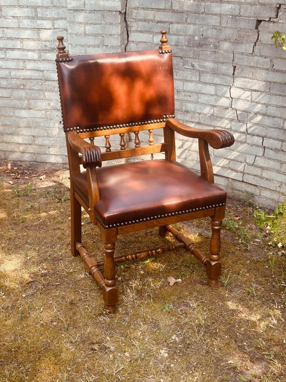Sedie da castello Sedie da pranzo 6 Rovere vintage Pelle – Legno (photo 8 of 22)