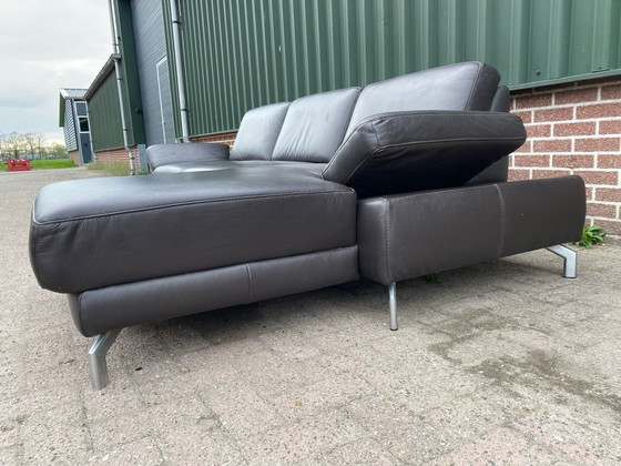Image 1 of Henders and Hazel Napels hoekbank van bruin leer – Premium loungecomfort – Gratis levering