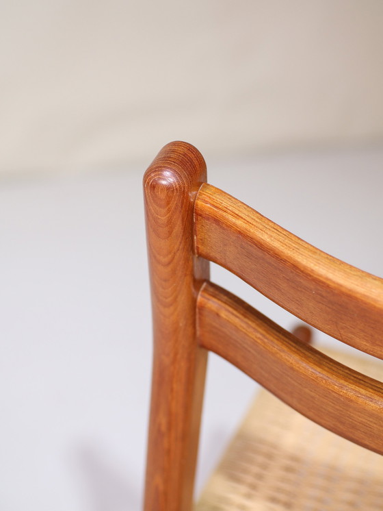 Image 1 of 4x Chaises de salle à manger Papercord Teck Danois Vintage