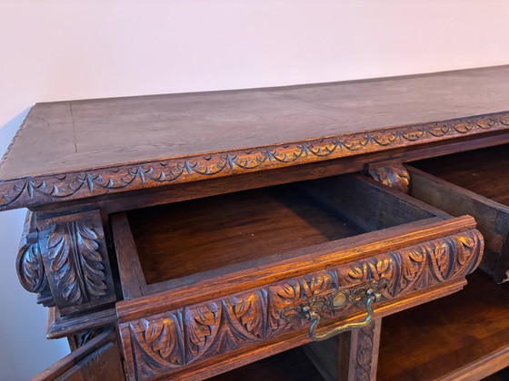 Image 1 of Bretonischer Eichenschrank mit drei Türen aus der Zeit um 1870