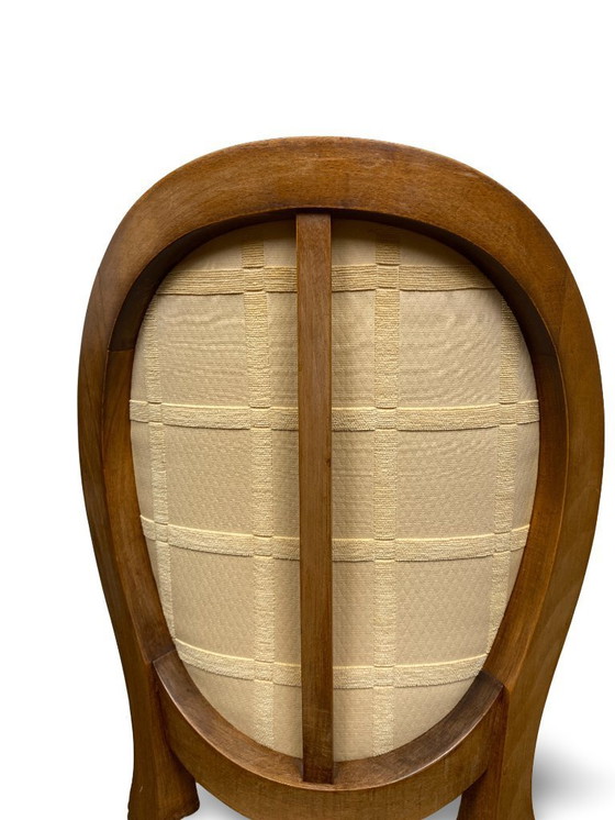 Image 1 of 2x Louis XVI Medaillon Stoelen - XIXe eeuw - Crème/honingkleur