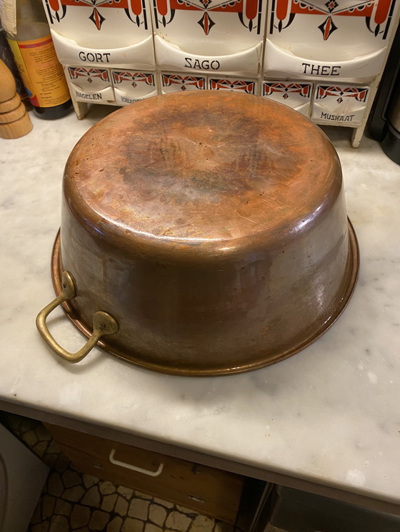 Image 1 of French jam bowl. Marmite pan