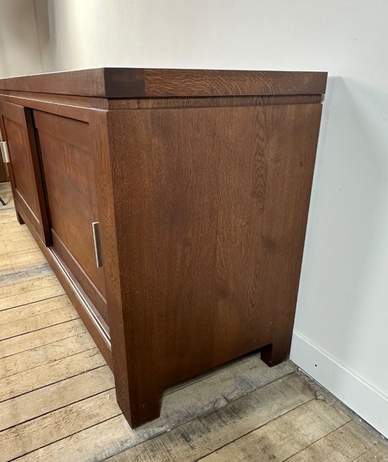 Image 1 of Brutalist sideboard in solid oak, 1990s