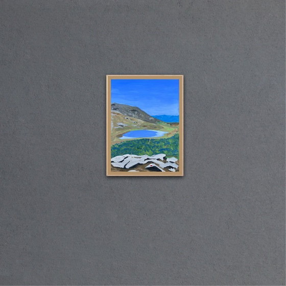 Image 1 of Gouache op natuurlijk papier.  La de Nino - Corsica Formaat 40x30cm