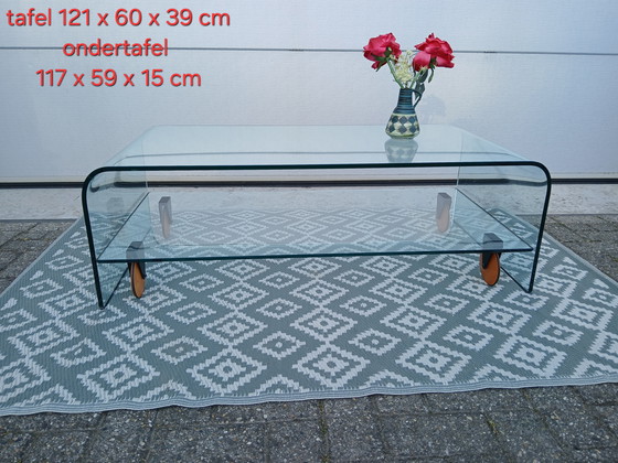 Image 1 of Fiam Table Basse en Verre Cascade Avec Base Mobile
