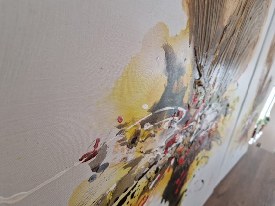 Bellissimo Grande Dittico Astratto (2x 80x80) Oro/Tela Moderna 3D – Lily, Dipinti e disegni, Legno (photo 5 of 7)