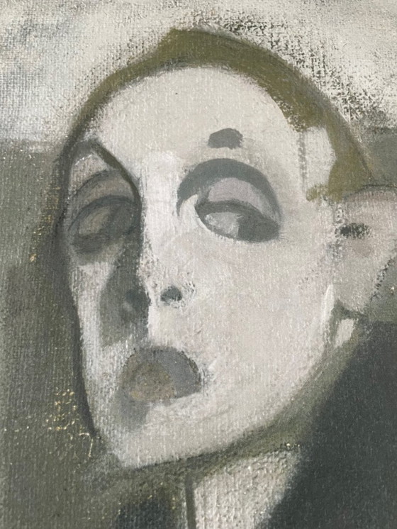 Image 1 of Helene Schjerfbeck, Självporträtt med palett, 1937, copyright Schjerfbeck...2021, Impreso en Suecia