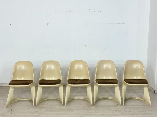 Set van 5 Casalino Casala stoelen / eetkamerstoelen / tuinstoelen – vintage ruimtetijdperk