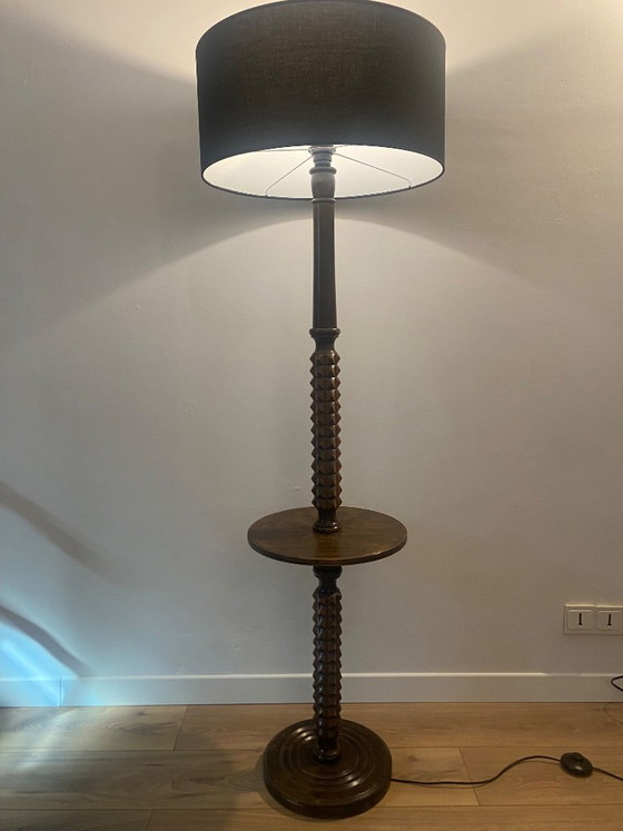 Massief Eiken Lees Vloerlamp Charles Dudouyt – Vloerlampen, Wood (photo 7 of 7)