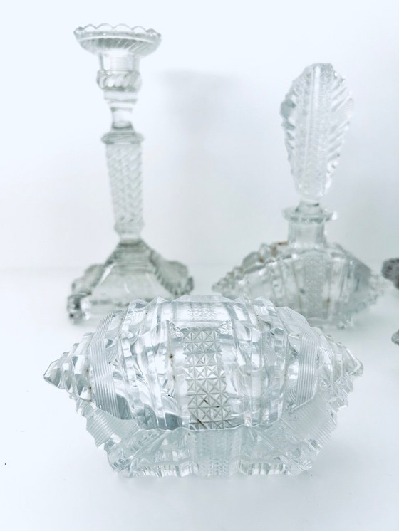 Image 1 of Val Saint Lambert - juego de gabinete - juego de perfume - vaso de cristal - años 1920