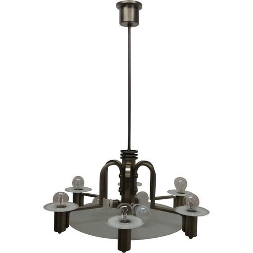 Vintage Art-Deco-Kronleuchter aus Metall, Tschechoslowakei 1930