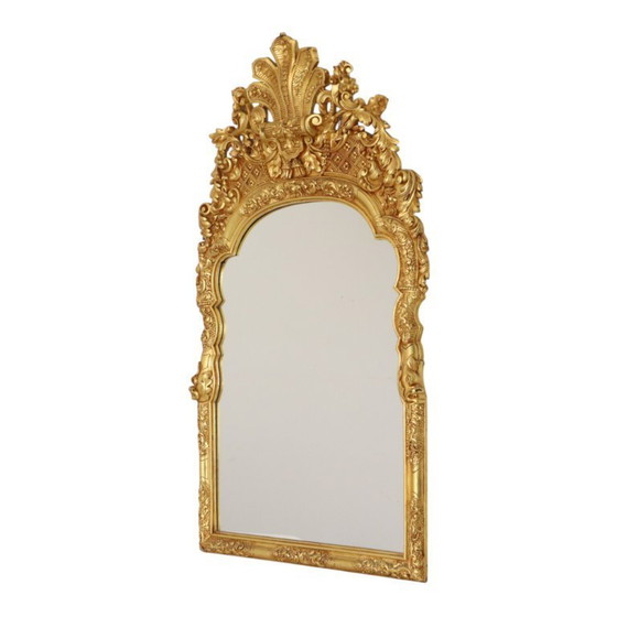 Image 1 of Grote Houten Spiegel Rococo Stijl 124cm