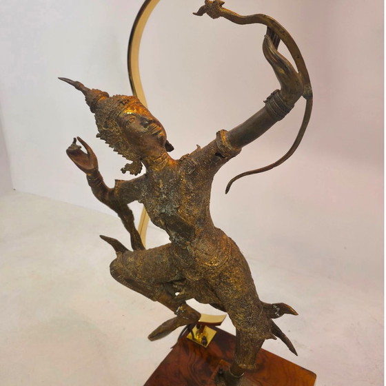 Image 1 of Lampada da tavolo bohémien di metà secolo Pragos con il dio Rama, anni '70