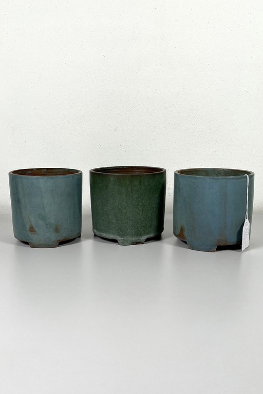 Set of 3 cylindrical jars