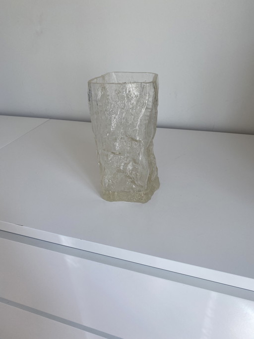 Vintage glass vase “Pinus” by Tapio Wirkkala for Italy Finland, 1970s, signed