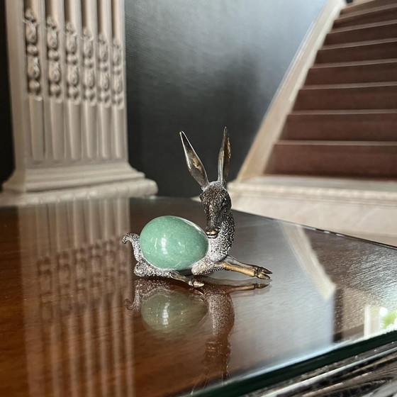 Sculptures d'un faon en bronze argenté et quartz, années 1960 – Arte, Metal, Hollywood Regency (photo 2 of 10)