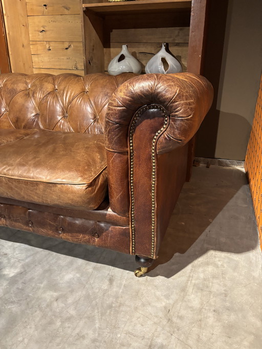 Chesterfield Cognac Leren 2 zits bank Generfd leer 