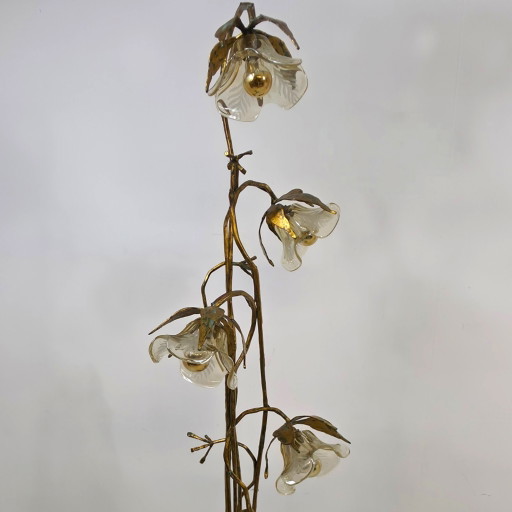XL Poliarte Stehleuchte aus Schmiedeeisen mit Murano-Glas, italienisches Design der 70er Jahre