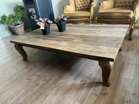 Prachtige oud teak houten salontafel – Wood (photo 2 of 6)