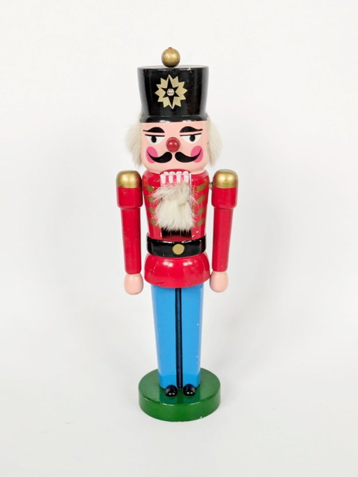 Vintage German Nutcracker Figurine | Handmade Wooden Xmas Decoration