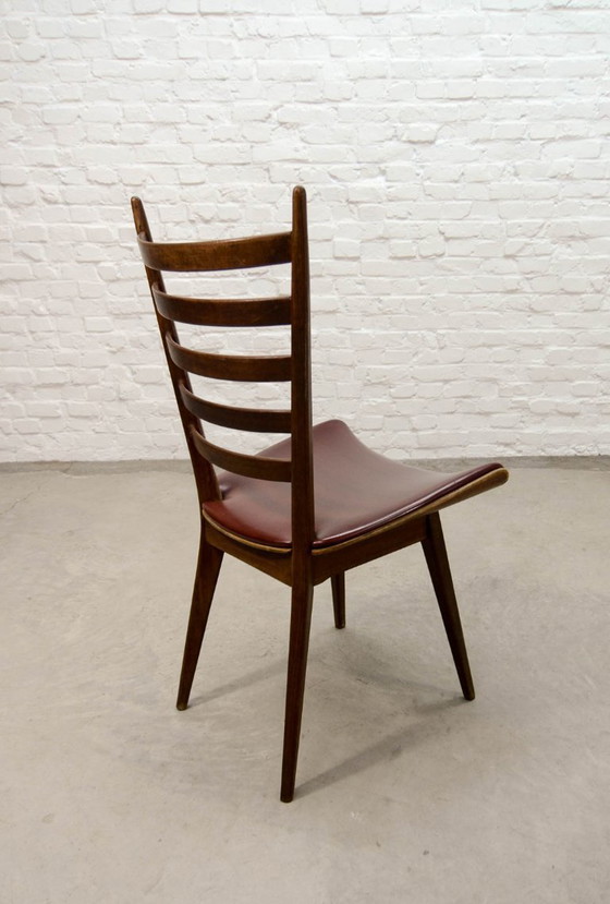 Image 1 of Set of Four ‘Quattro Colori’ Teak and Leatherette Dining Chairs in Style of Cees Braakman. The Netherlands, 1960s.