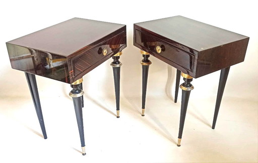 Coppia di comodini Art Déco in palissandro Rio