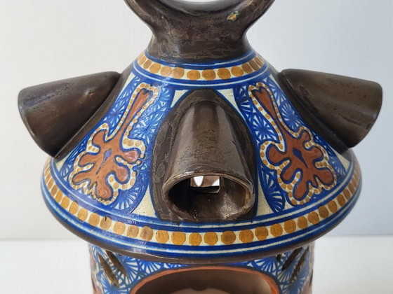 Image 1 of GOUDA NACHTLAMPJE KERAMISCHE ART DECO LANTAARN 1915 VINTAGE GERENOVEERD