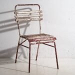 Antique red and white terrace chairs (c.1920). Set of 4 pieces – Garden chairs, Wood, Iron (photo 30 of 40)