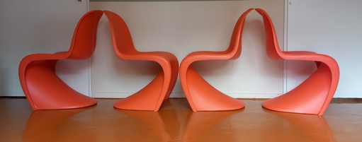 4x Vitra Verner Panton Stoelen – eetkamerstoelen, Plastic (photo 2 of 12)