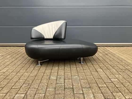Image 1 of Leolux Kikko Chaise longue relax Senso pelle nera ZGAN!!!