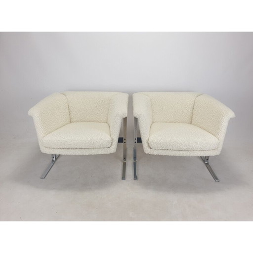 Paar vintage wollen bouclé fauteuils van Geoffrey Harcourt voor Artifort, 1963