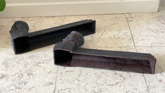 Image 1 of Paire de CHENETS Anciens Fonte d'Acier VINTAGE