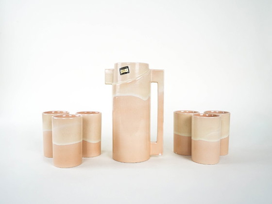 Image 1 of Set di brocca e tazza in ceramica, design italiano, anni '60, produttore: Ceramiche SIC