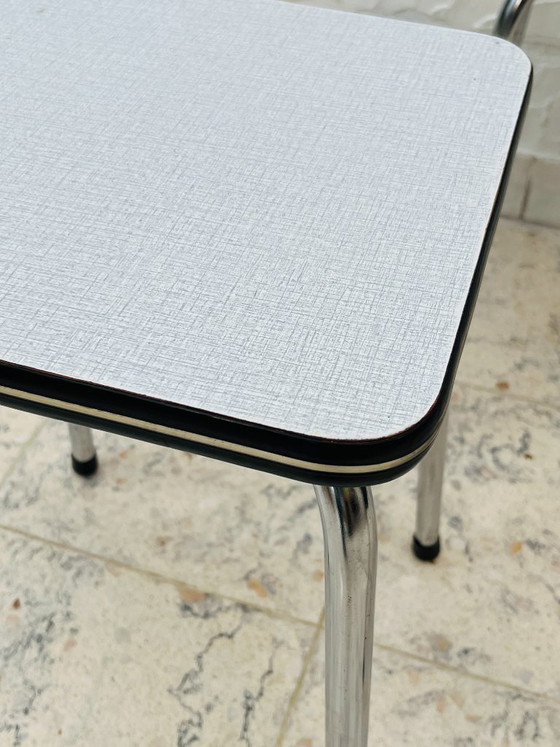 Image 1 of Set di 4 sgabelli vintage in Formica grigio cromato